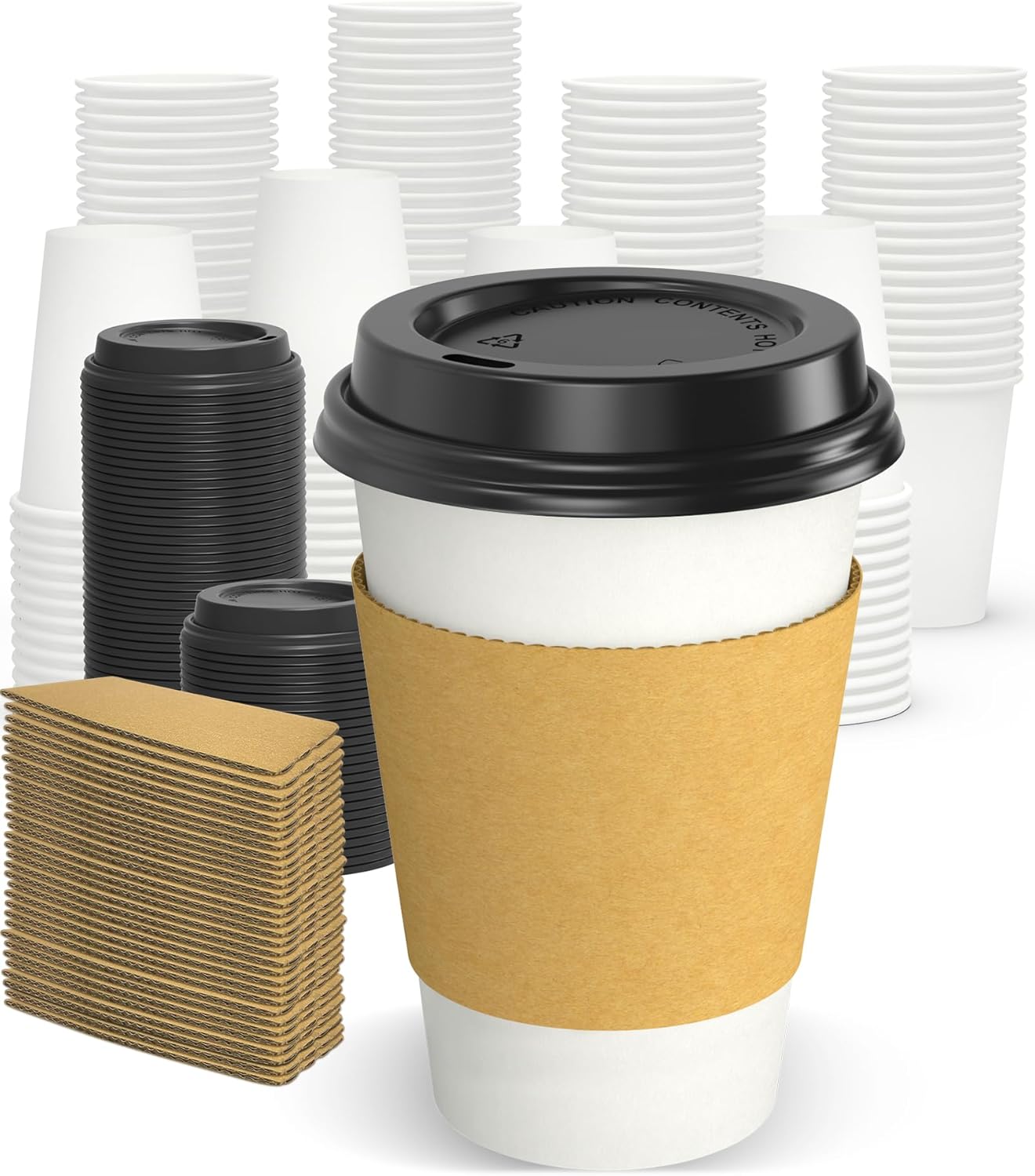 100 Pack Leak-free Insulated Coffee Cups by Dealusy