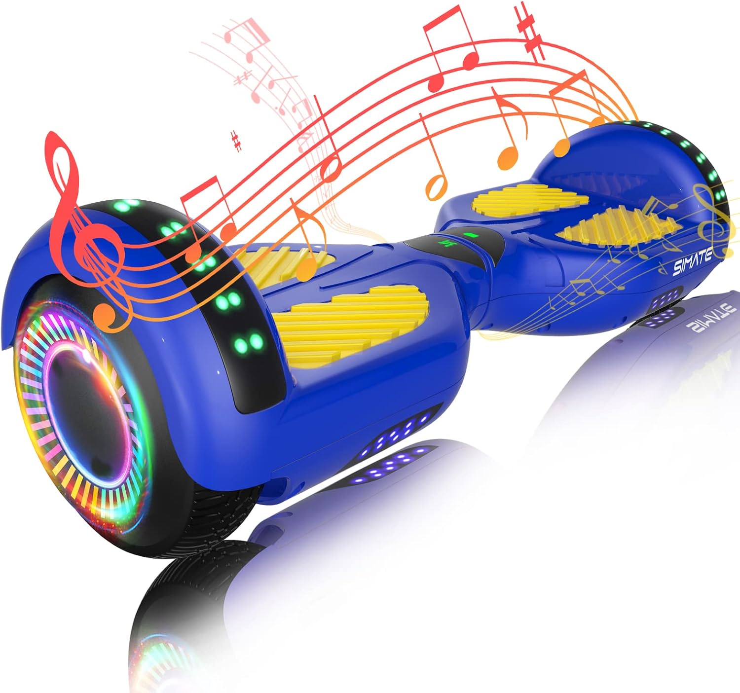 SIMATE Scooter with Bluetooth & LED Lights for All Ages Fun