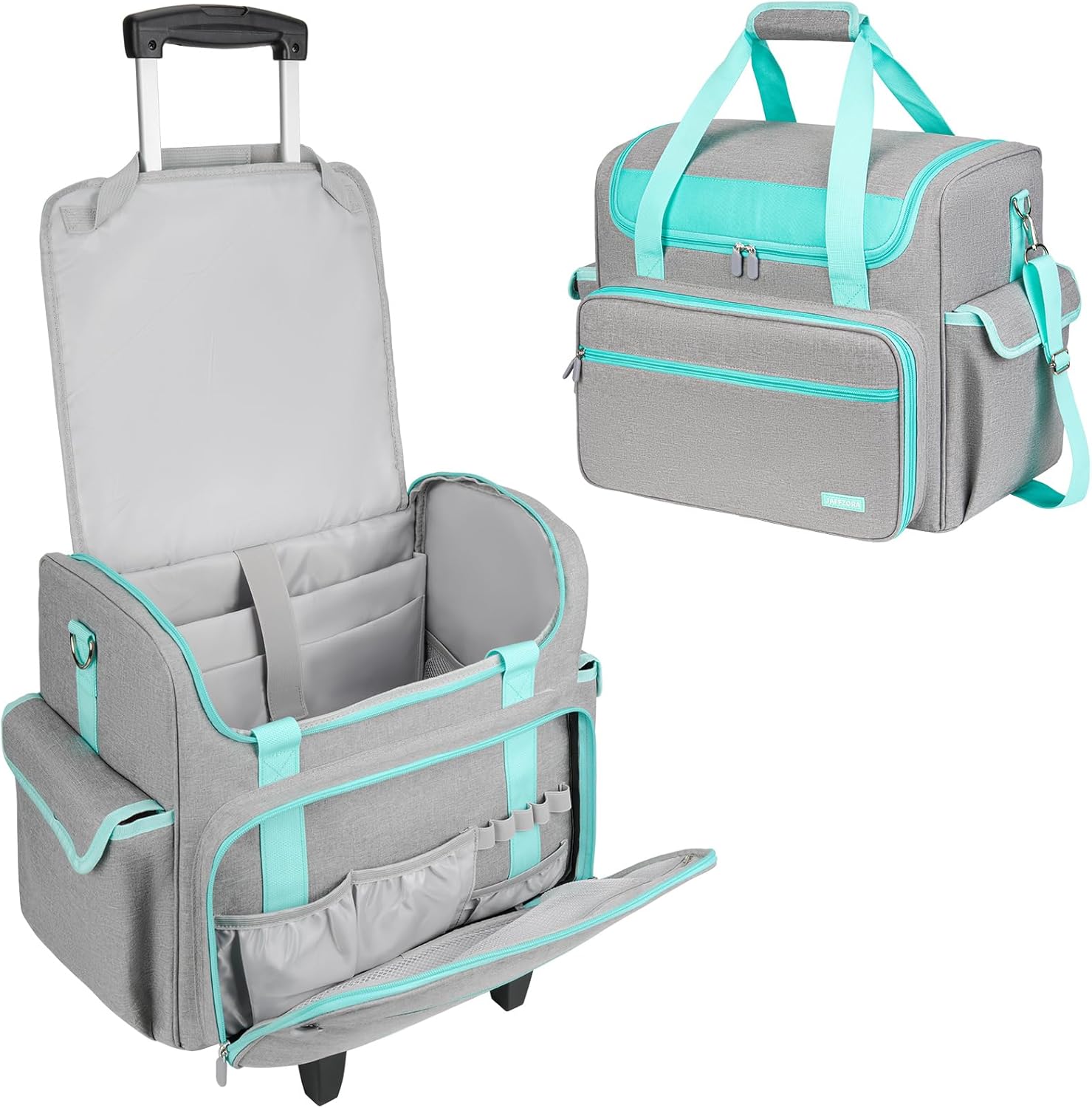 Rolling Teacher Bag with Wheels for Office Work and Craft