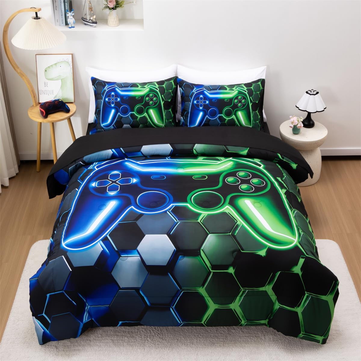 NTBED 3D Gaming Comforter Set for Boys with Sheet and Pillow