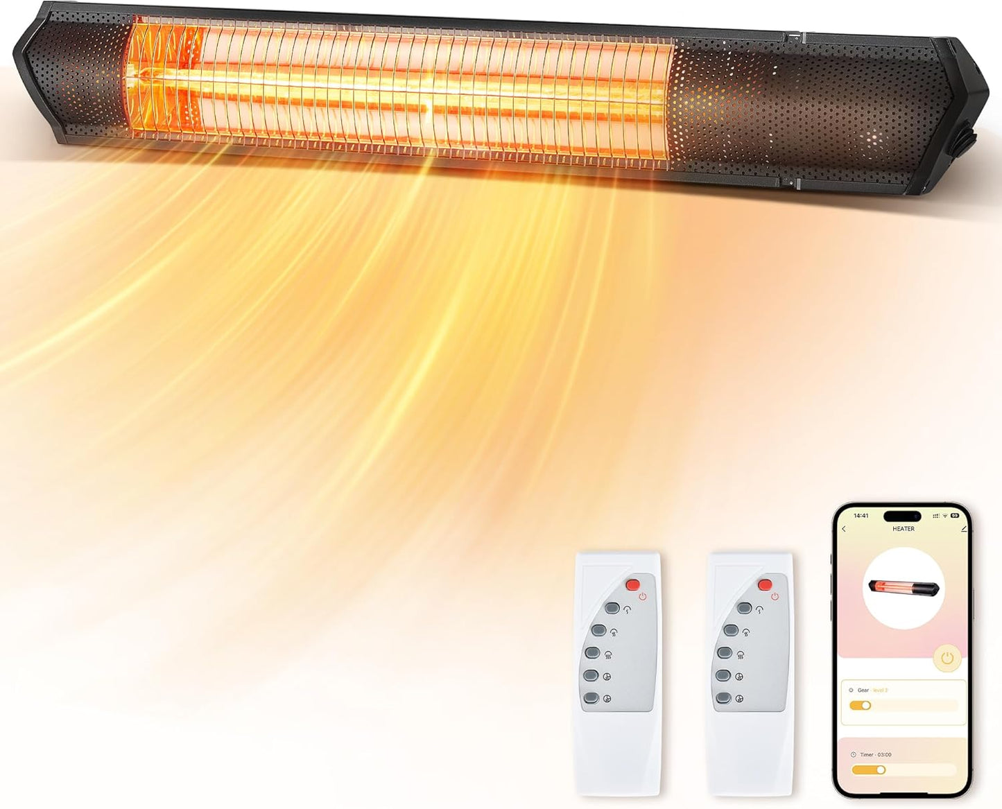 POWIFY Electric Patio Heater: App Control, 1500W, 10 Speeds