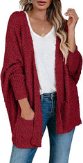 Chunky Popcorn Cardigan Oversized Open Front Sweater - Cozy Slouchy