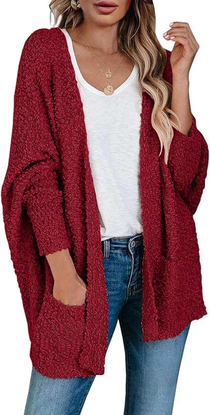 Saodimallsu Women's Chunky Popcorn Cardigan for Cozy Style