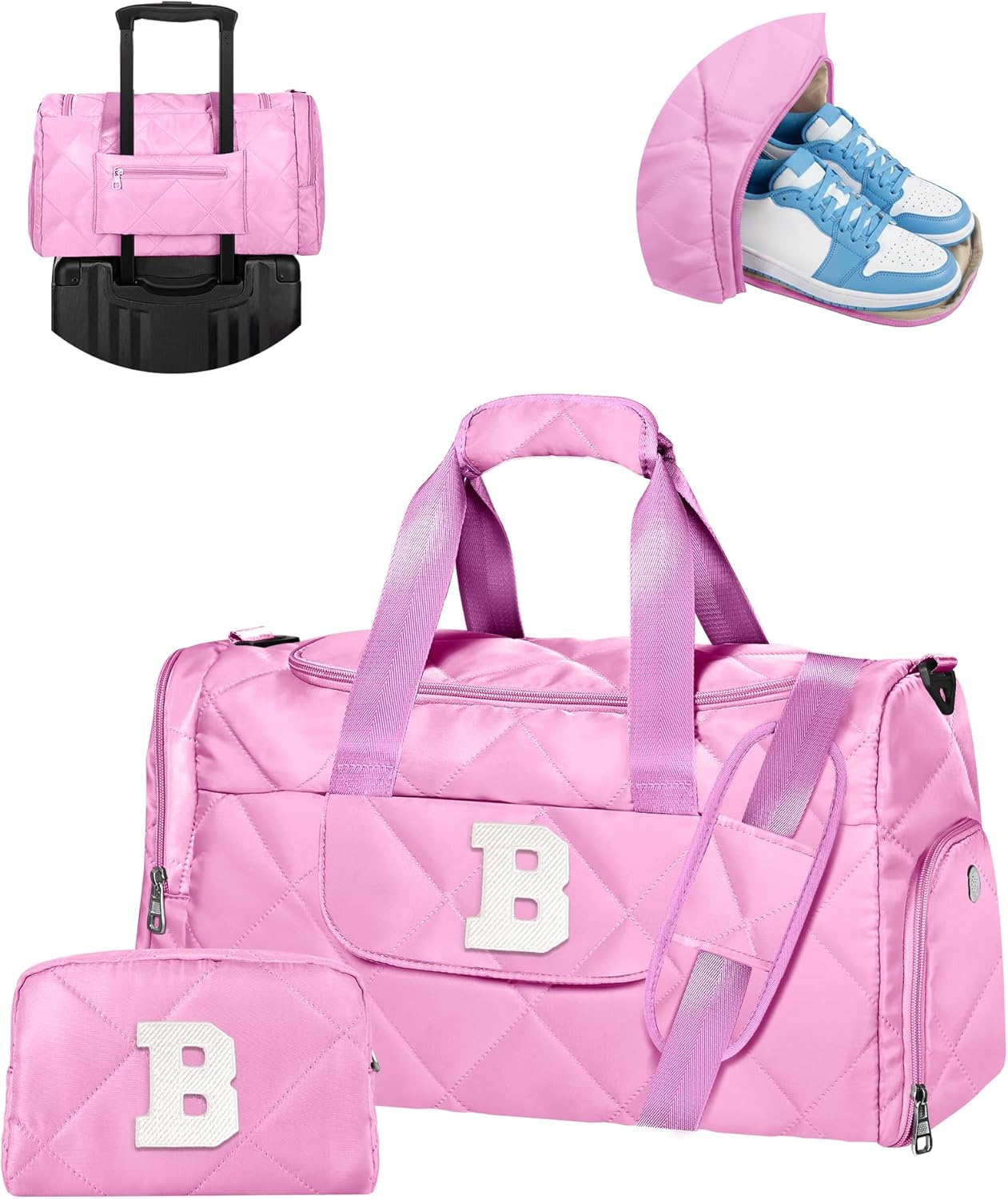 Personalized Weekender Bag with Shoe Compartment for Travel
