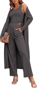 Ekouaer Women's 3 Piece Lounge Set Pajama - Lightweight Cozy Wear
