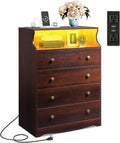 WLIVE LED Dresser for Bedroom with Charging Station and LED Lights