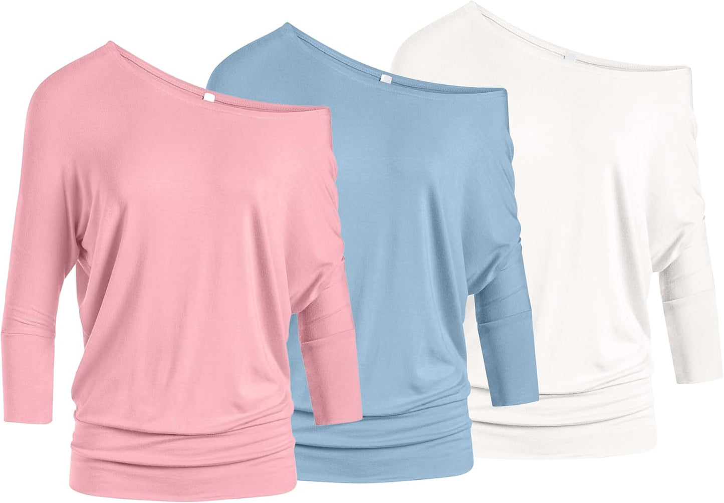 3 Pack Dolman Tops for Women Off The Shoulder Stylish Comfort
