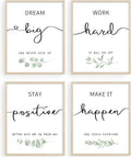 Inspirational Wall Art Office Decor 4-Print Set 8x10 - Motivational