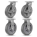 8in Heavy Duty Caster Wheels Set of 4 - Quiet 4400 lb Capacity
