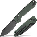 Vosteed Raccoon EDC Knife 3.25ft Black Stonewash Blade - Green Micarta