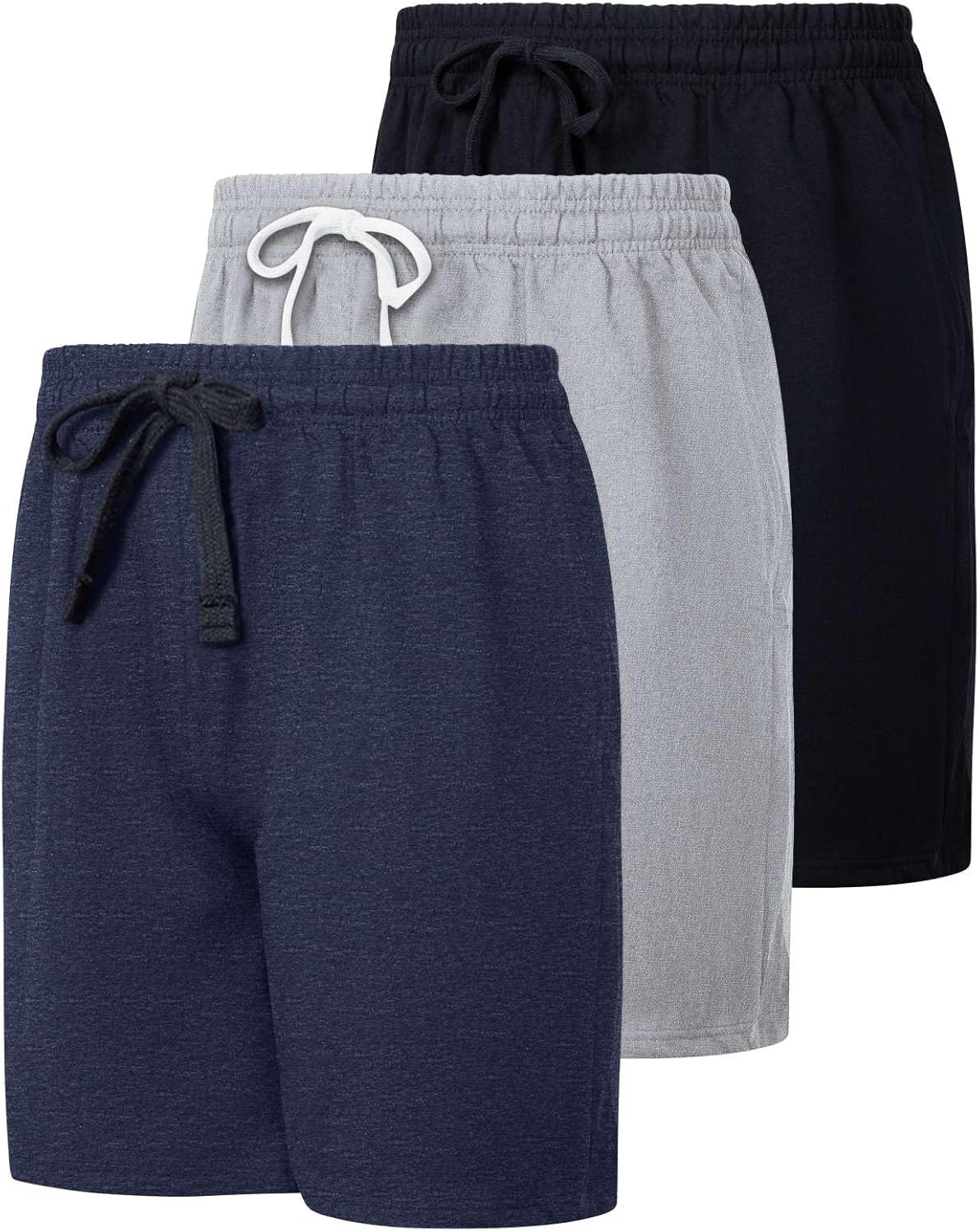 Real Essentials Men's Cotton 9in French Terry Casual Lounge Shorts