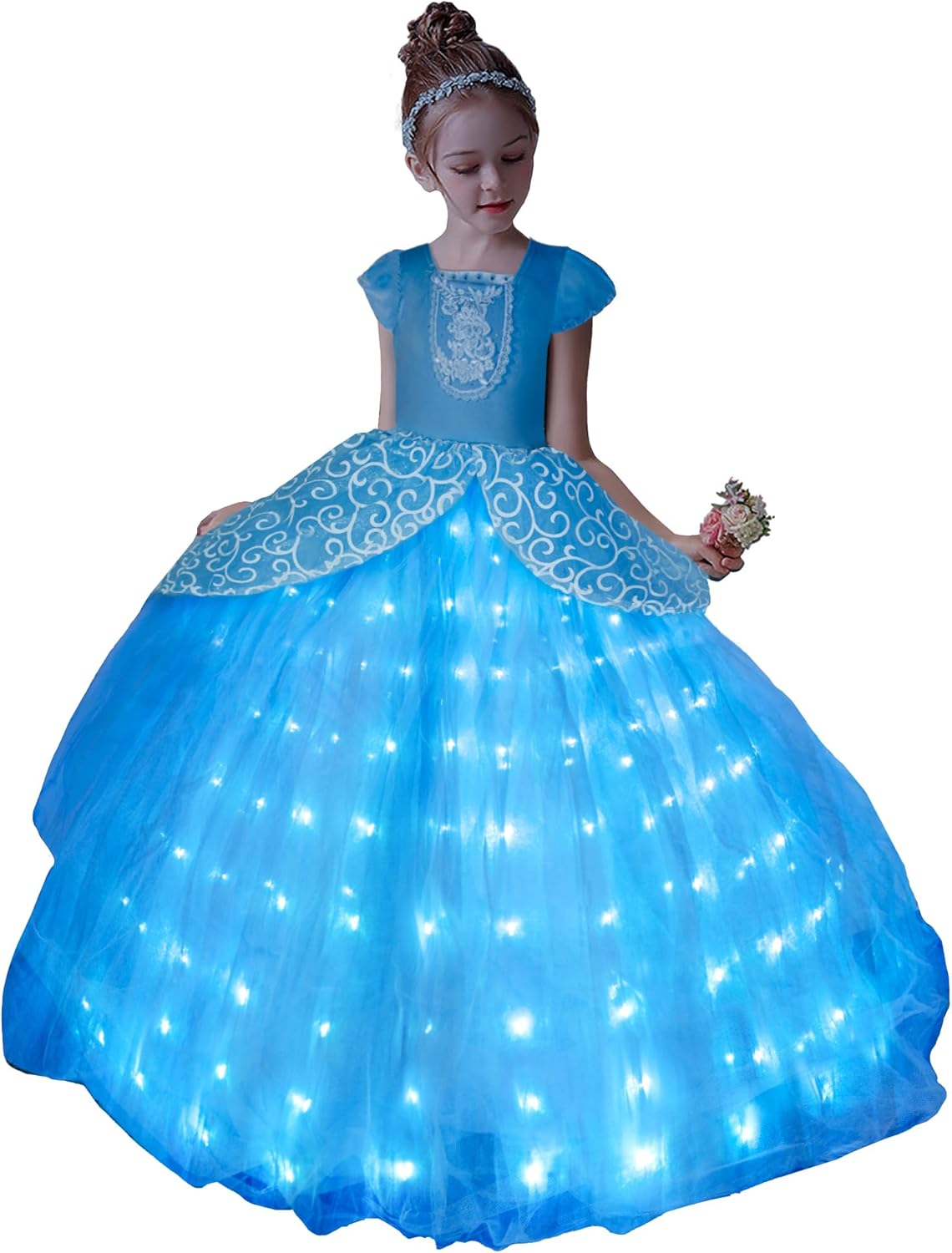 LED Light Up Princess Dress for Girls with App-Controlled Features