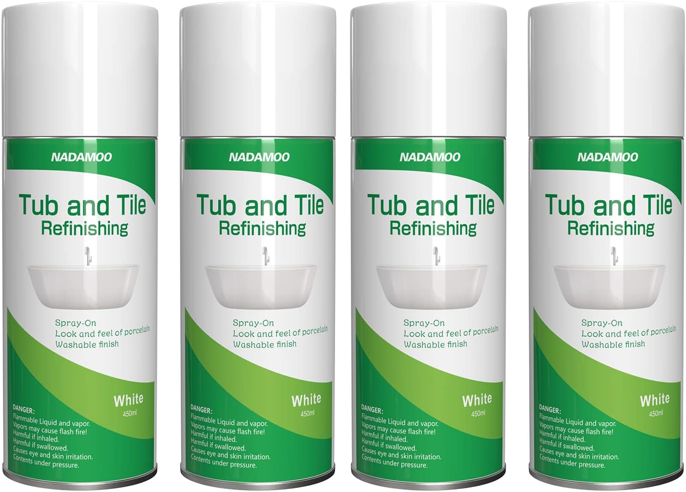 NADAMOO Tub and Tile Spray Paint for DIY Bathroom Resurfacing