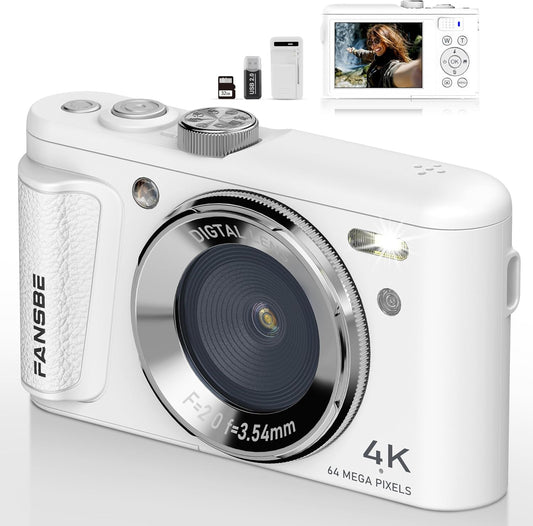 4K Vlogging Camera with 64MP and 18X Zoom for Beginners