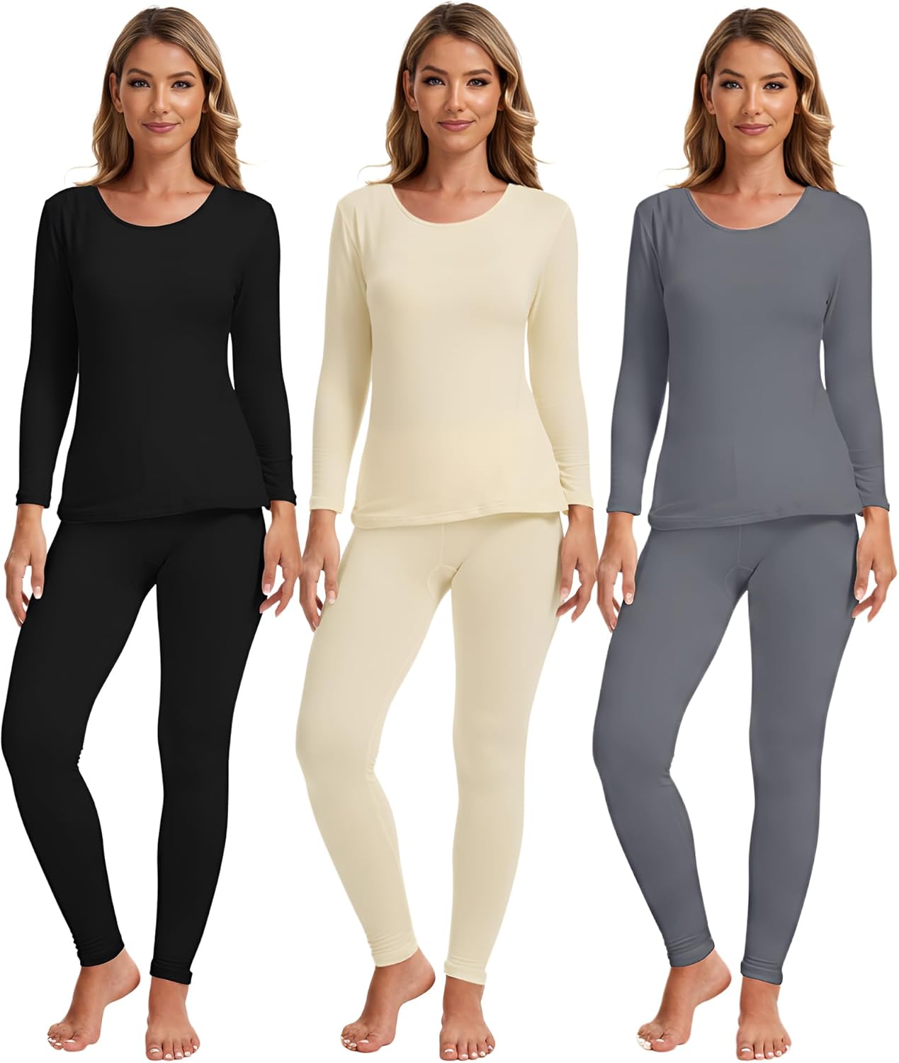 Patelai Thermal Underwear Sets for Women - Fleece Lined Comfort