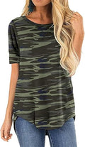 HIYIYEZI Summer Tops for Women Short Sleeve Side Split Tunic - Casual