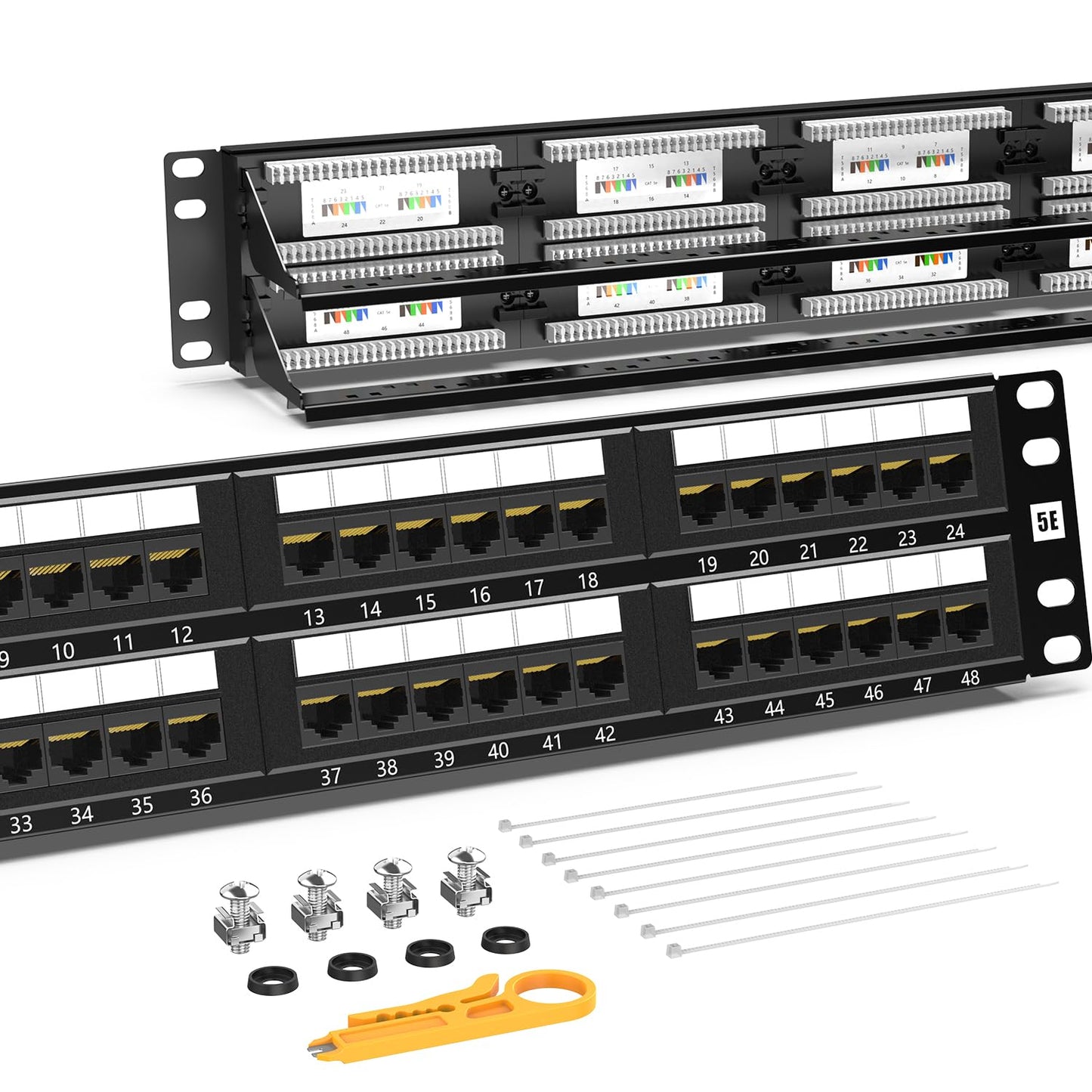 Premium CAT5/5e 48 Ports Patch Panel for Efficient Networking