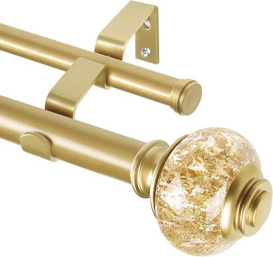 1 Inch Gold Double Curtain Rods for Stylish Window Treatments
