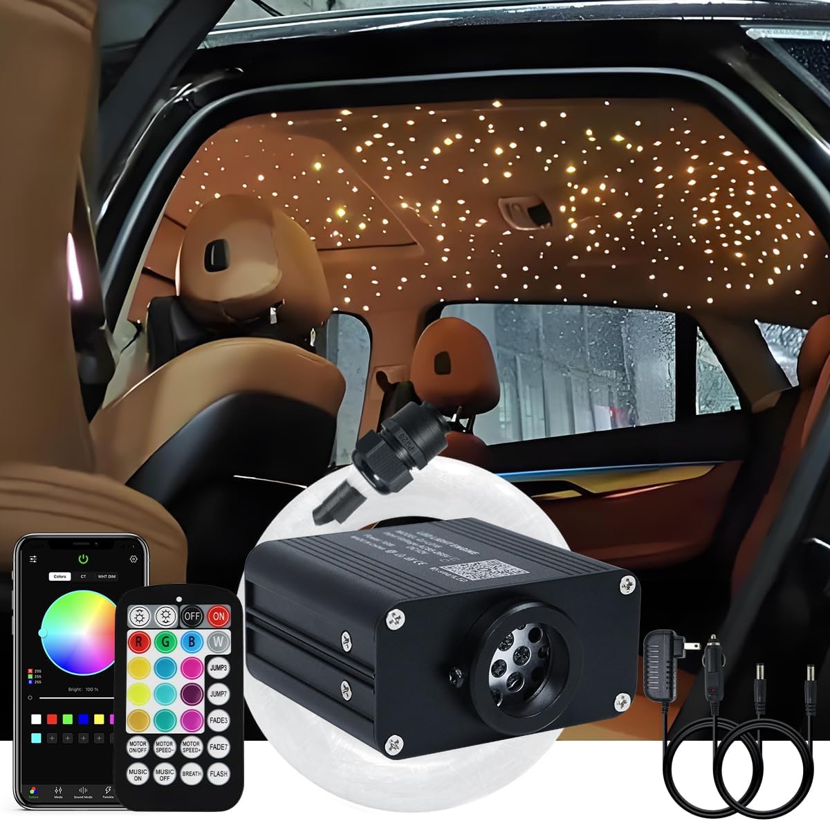 Twinkle RGBW Fiber Optic Lights for Star Ceiling Effect