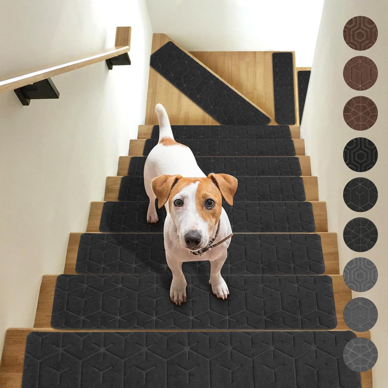Non Slip Stair Treads for Wooden Steps - 15 Pack Carpet Covers
