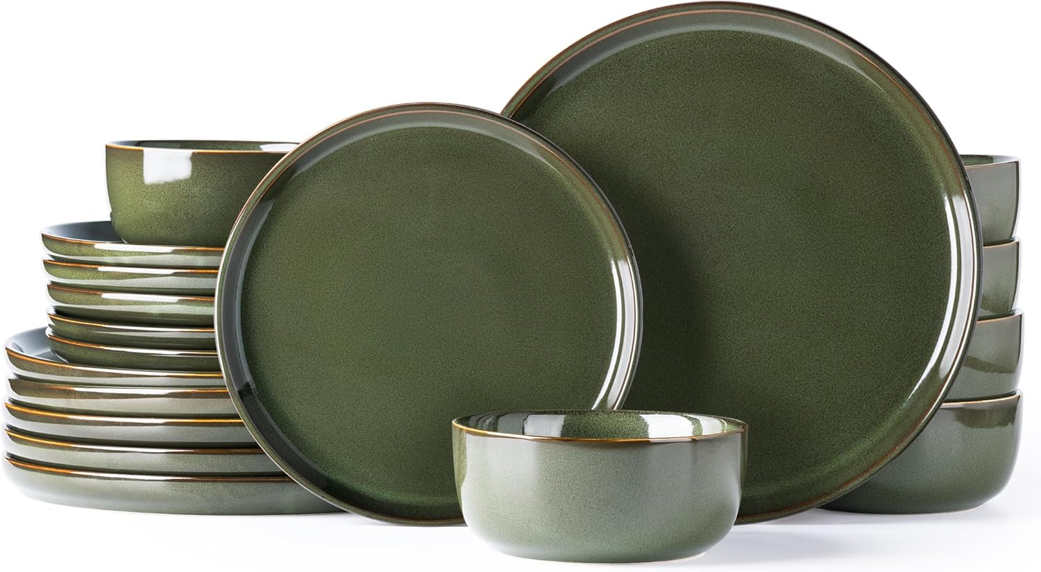 AmorArc Stoneware Dinnerware Set - Unique Reactive Glaze Plates