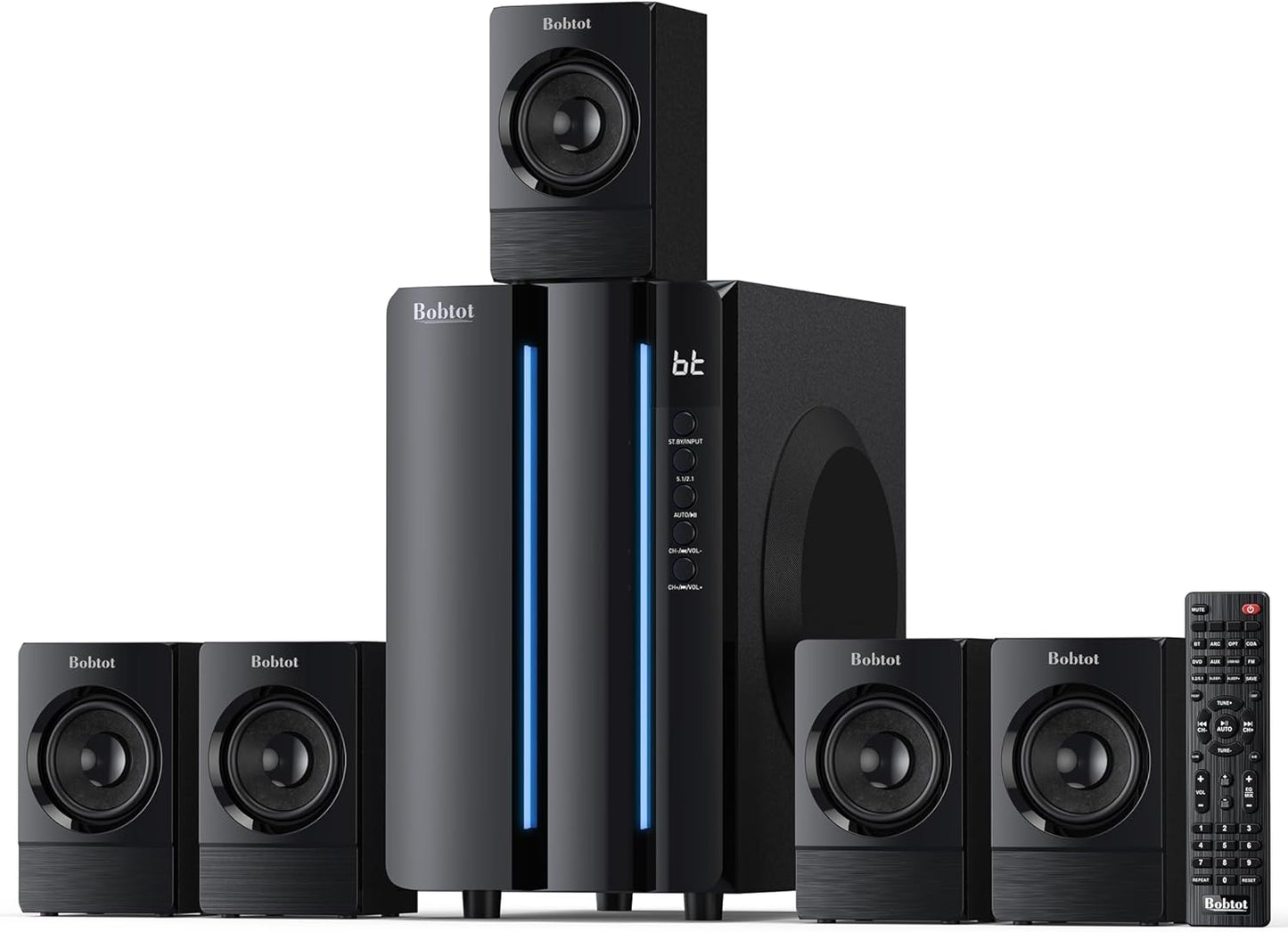 Bobtot Surround Sound System with 800 Watts and Strong Bass