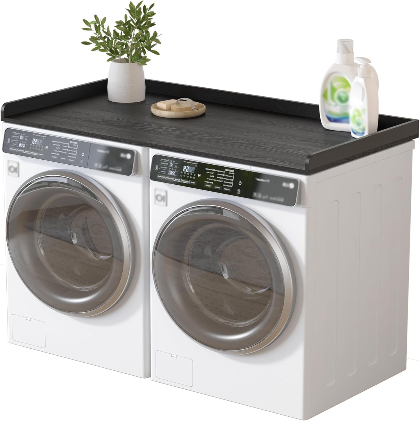 Washer Dryer Countertop with Edge Rails for Laundry Room Storage