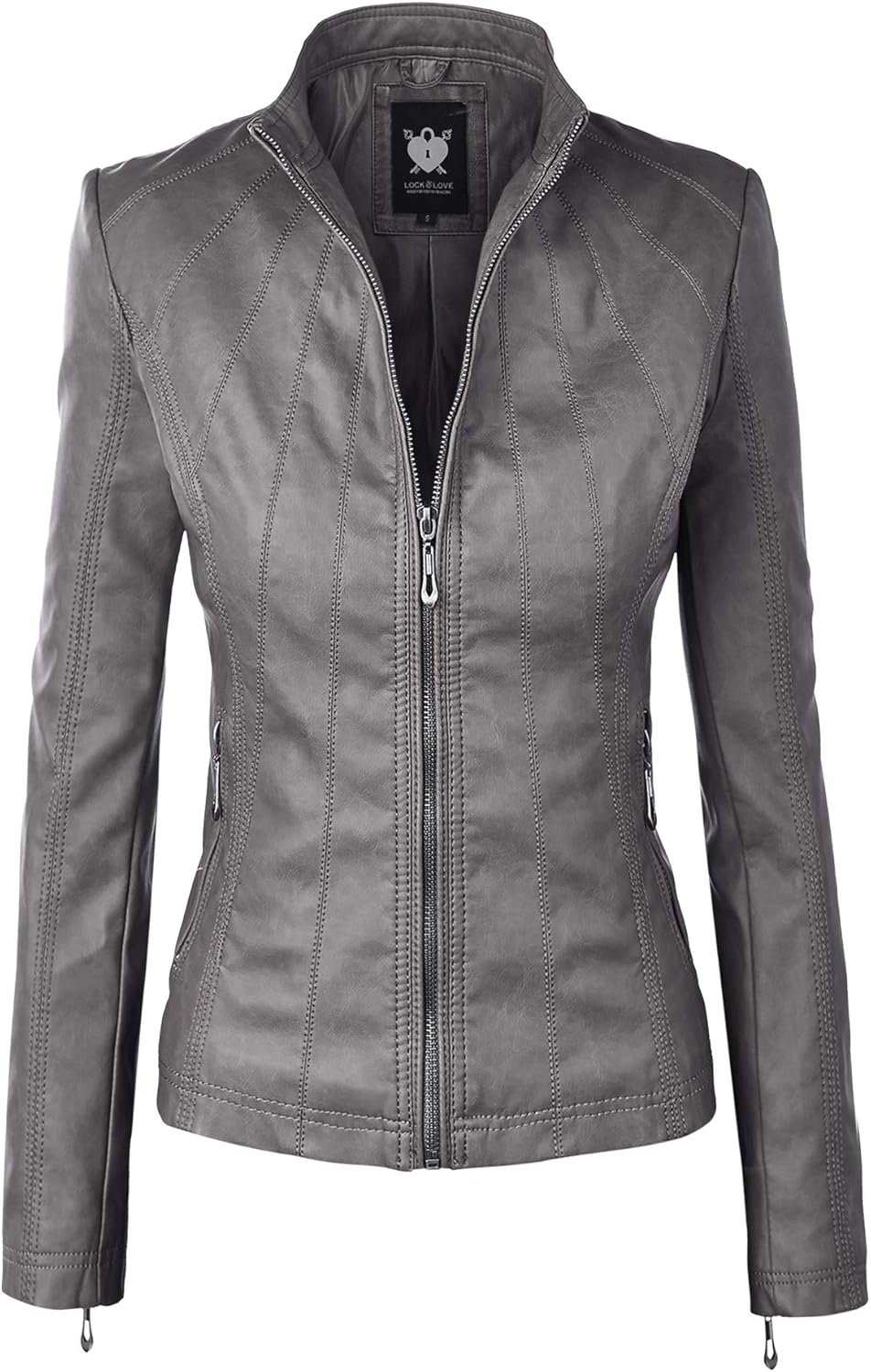 Stylish Vegan Leather Moto Jacket for Women - Slim Fit Design