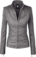 Lock and Love Women's Removable Hooded Faux Leather Jacket - Versatile