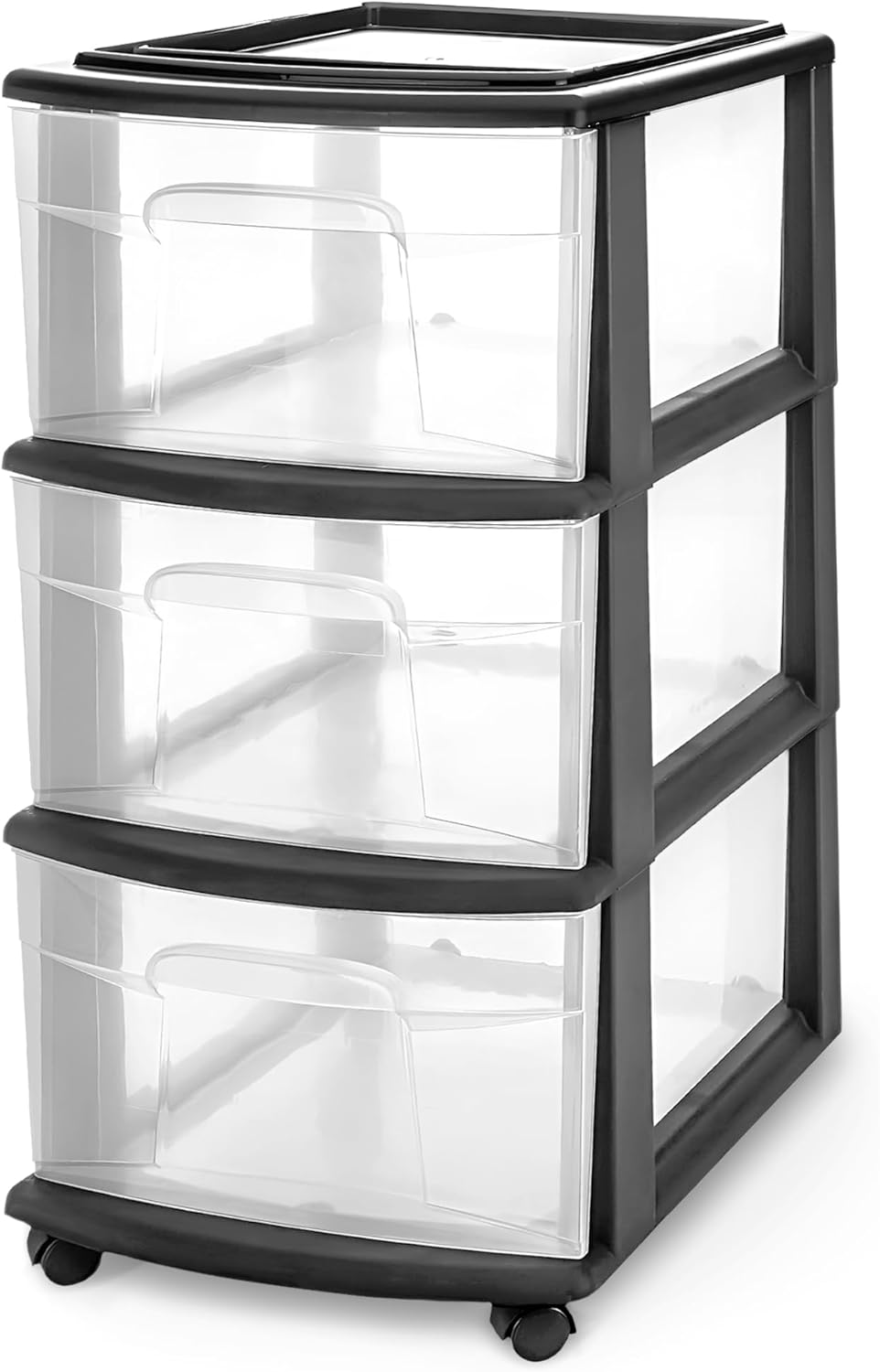 3-Tier Clear Plastic Storage Organizer Cart for Home and Office