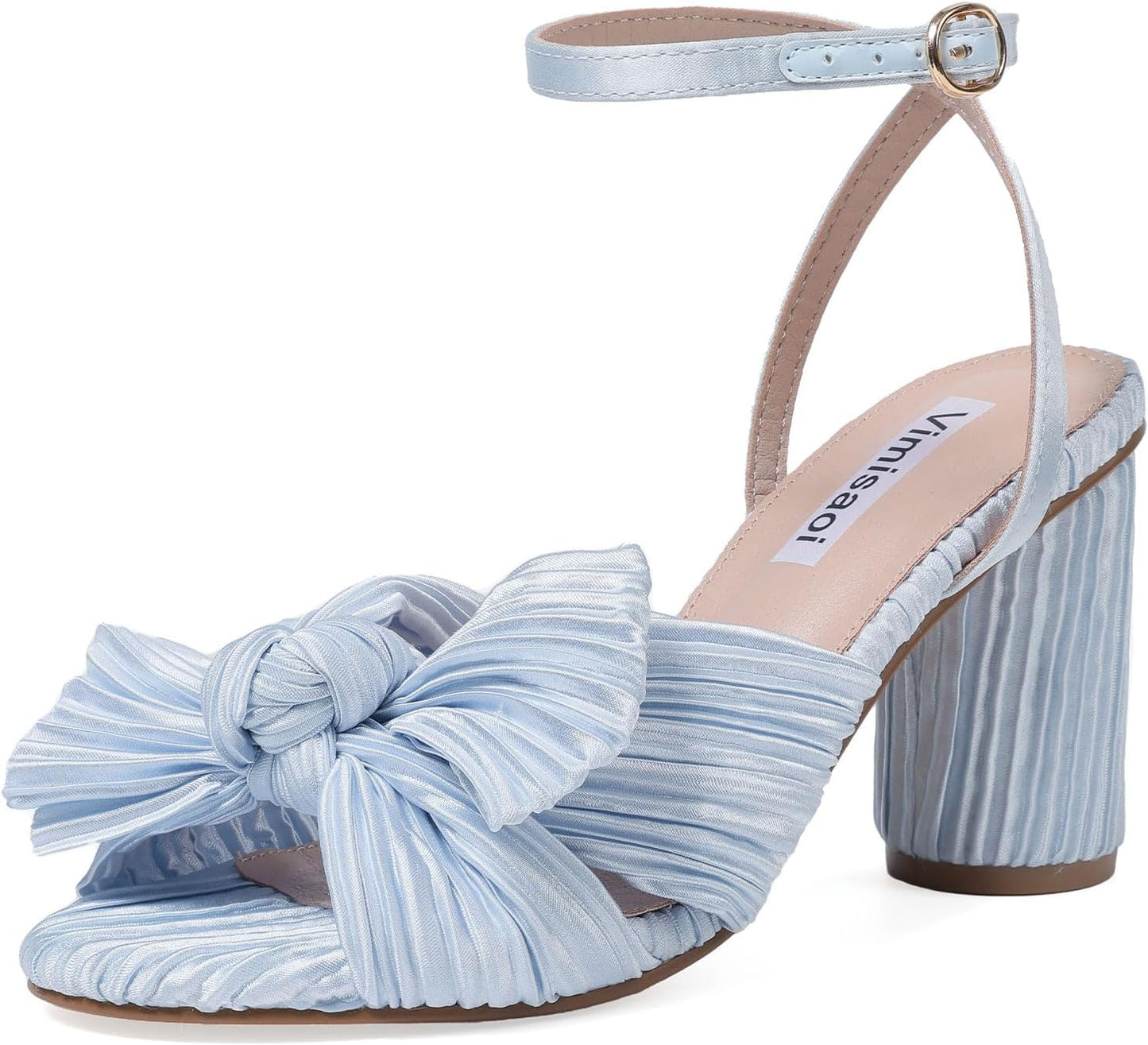 VIMISAOI Women's Bow Knot Heeled Sandals for Elegant Occasions