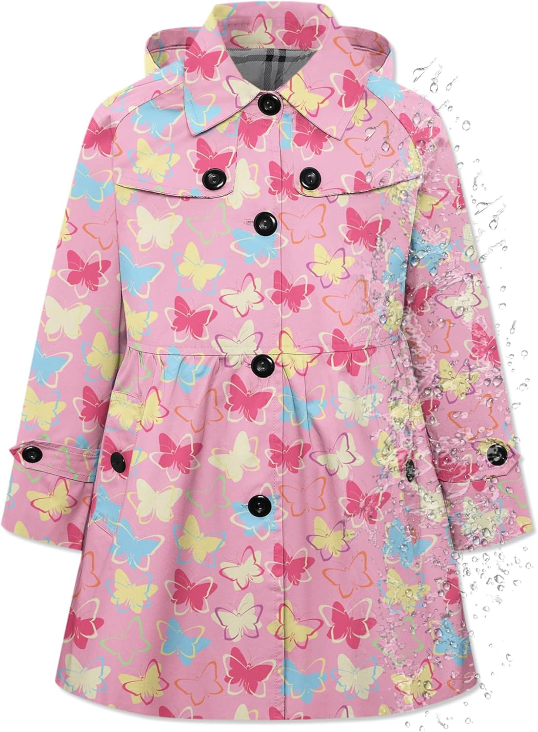 Betusline Girl's Hooded Rain Jackets for Stylish Rainy Days