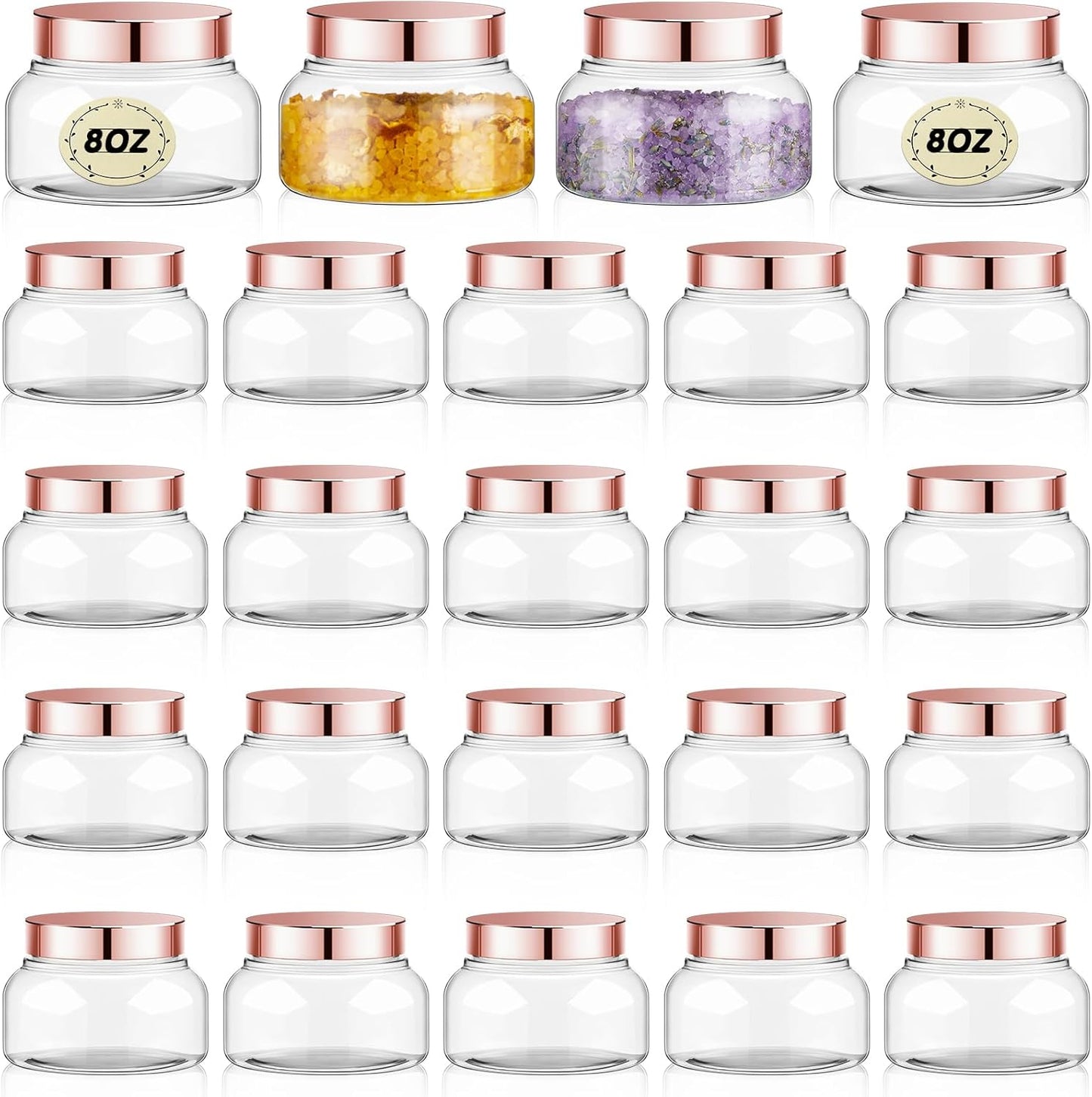 Tessco 24 Pack Plastic Jars with Lids for Cosmetics and More