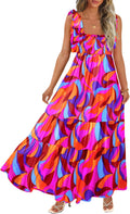 Women's Summer Maxi Dress Boho Spaghetti Straps Casual A-line - Flowy