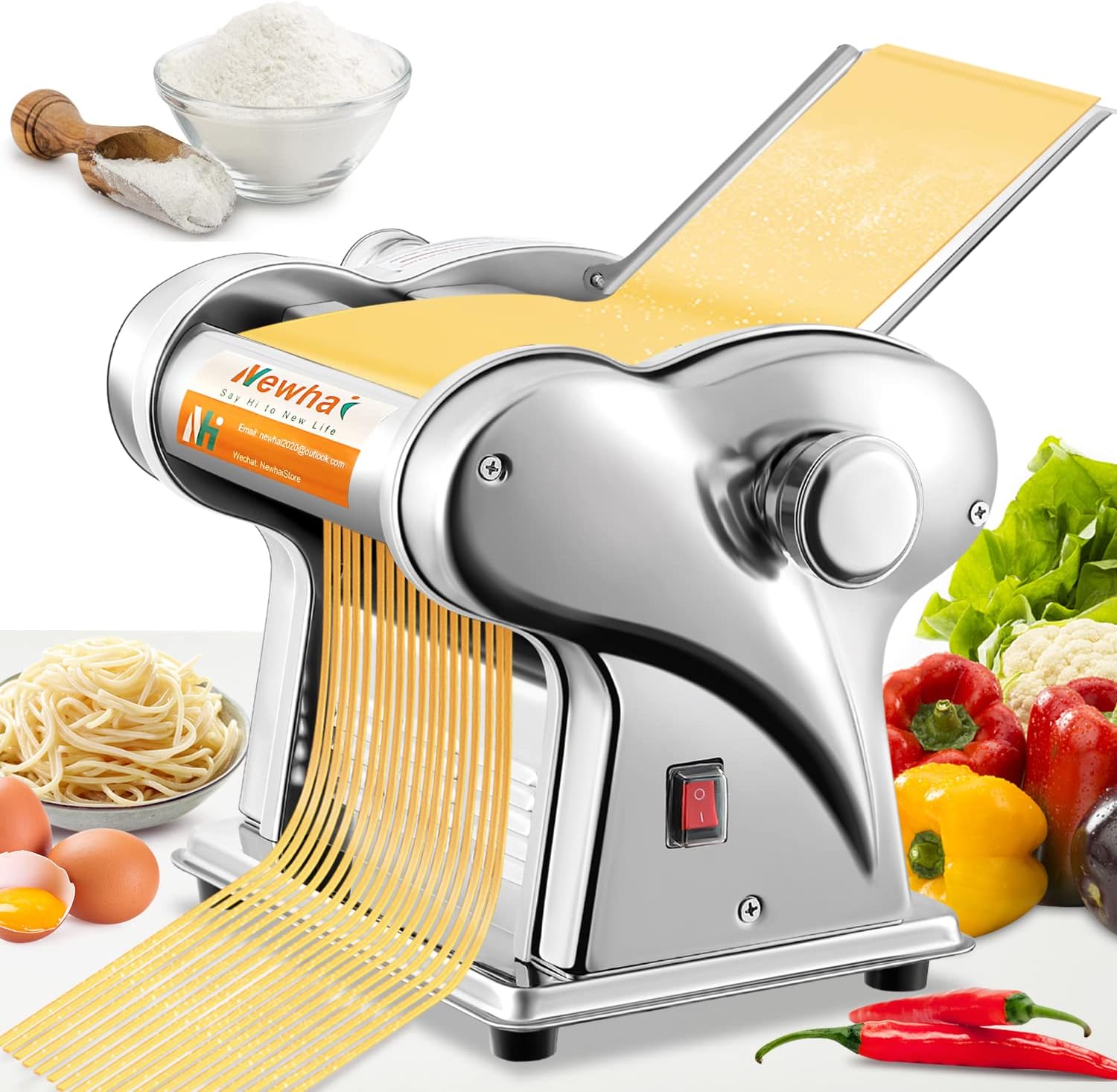 Newhai Stainless Steel Pasta Maker - Create Homemade Noodles Effortlessly
