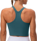 Lavento Women's Racerback Sports Bra Yoga Crop Top - Medium Support