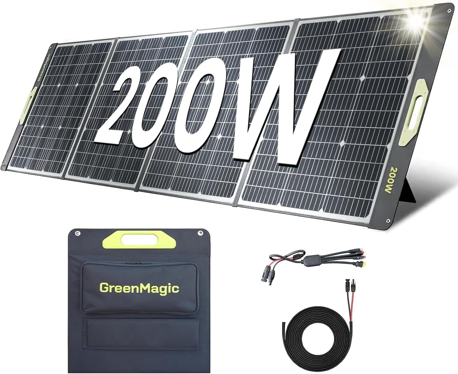 Greenmagic 200W Portable Solar Panel for Outdoor Use