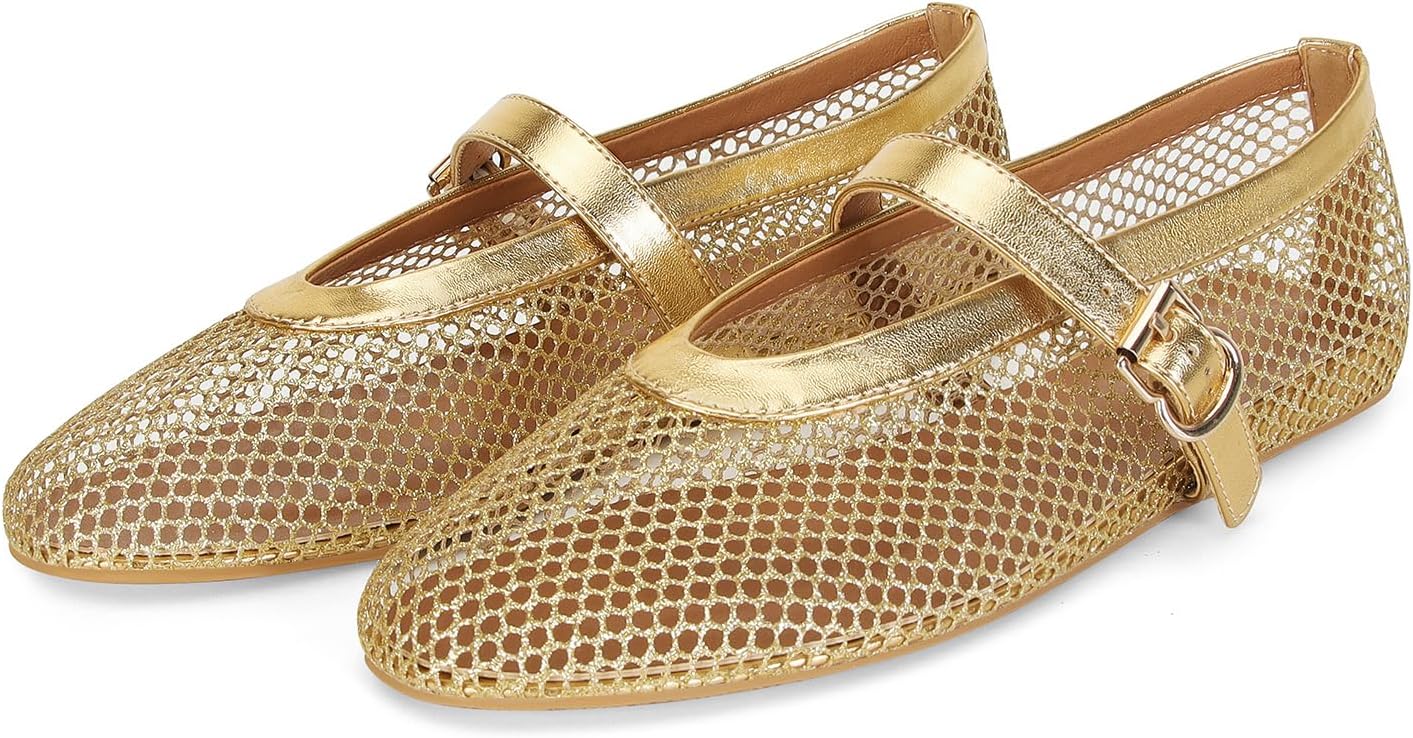 DOEYG Mesh Ballet Flats for Women - Comfy Casual Office Shoes