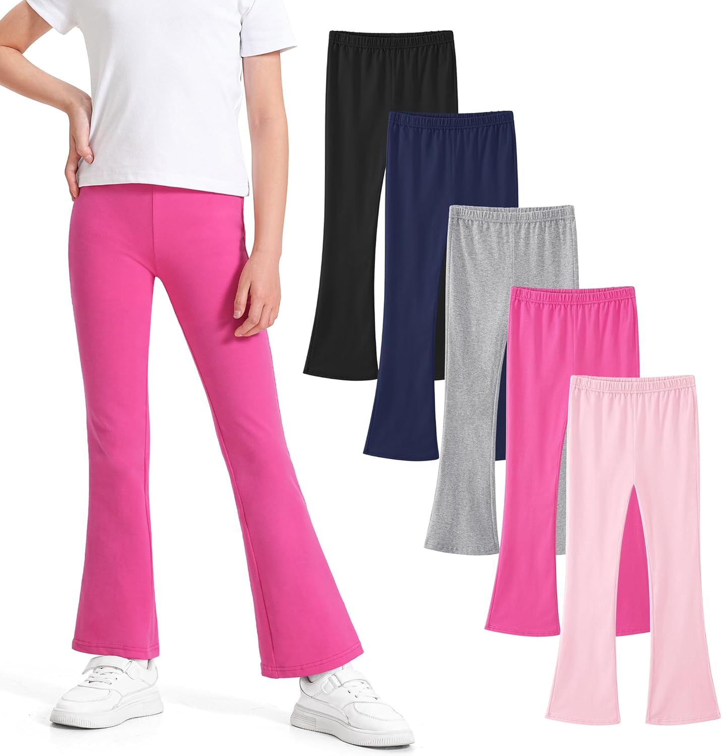 Girls Flare Leggings High Waist Bell Bottom Pants for Kids