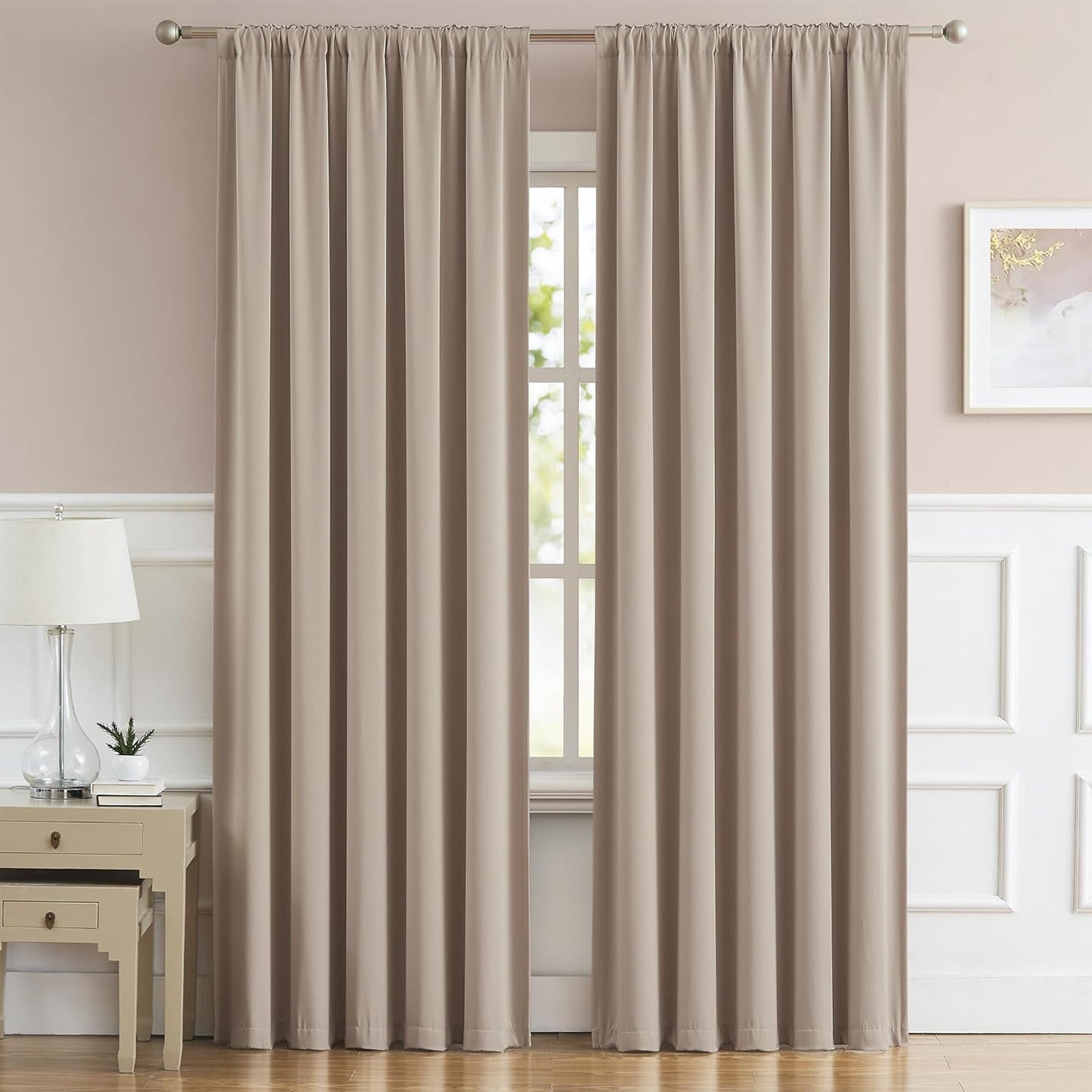DUALIFE Room Darkening Curtains for Baby Room 90 Inches Long