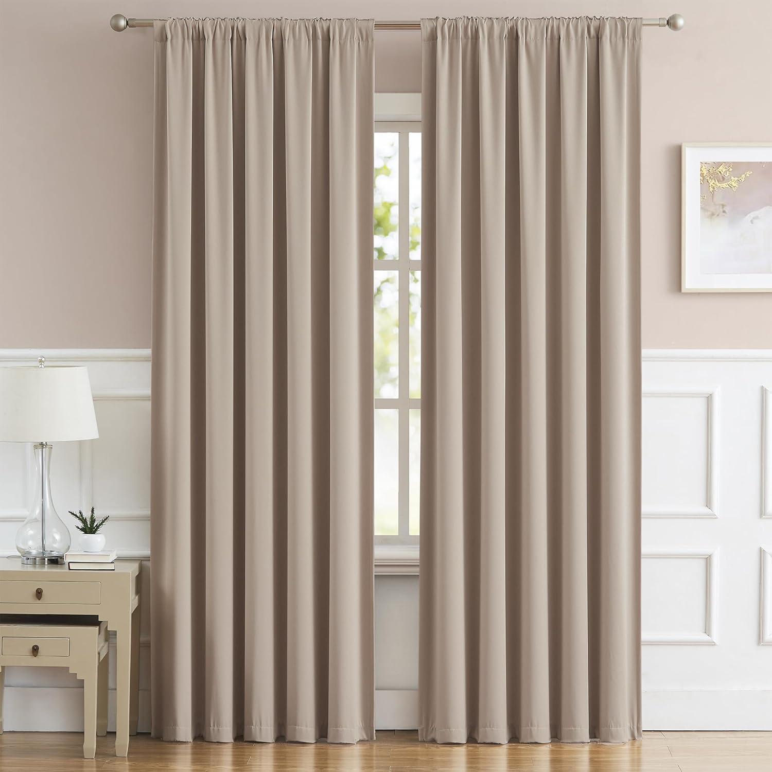 DUALIFE Room Darkening Curtains for Baby Room 90 Inches Long