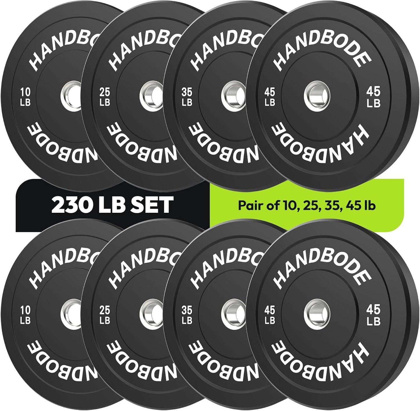 Bumper Plates 2-Inch Olympic Weight Plate Set for Home Gym