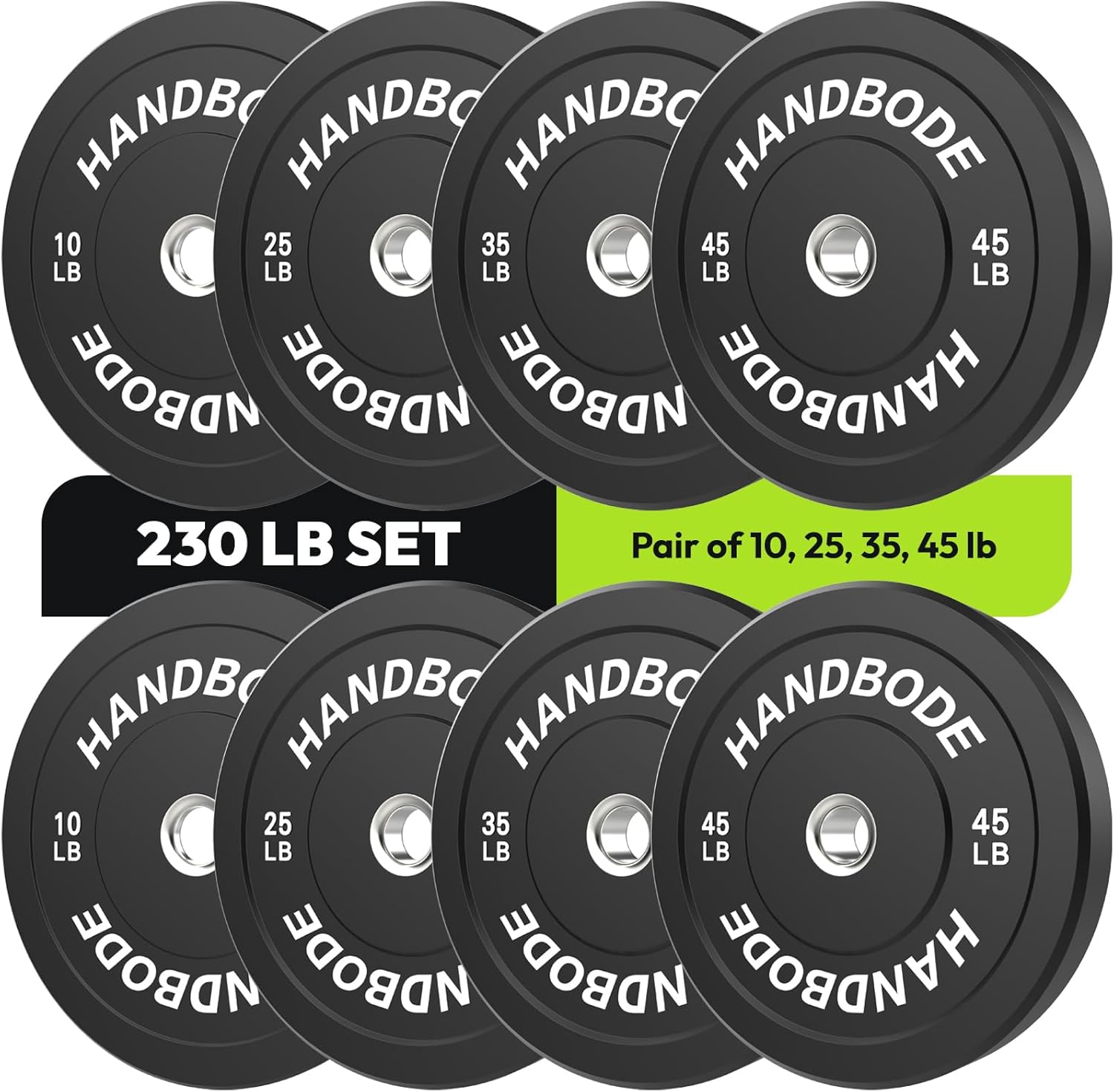 Bumper Plates 2-Inch Olympic Weight Plate Set for Home Gym