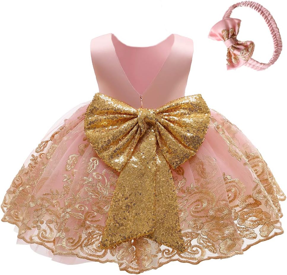 CMMCHAAH Baby Girls Pageant Lace Embroidery Dresses for Toddlers