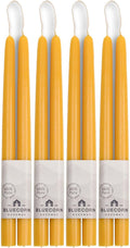 Beeswax Taper Candles 12 in Bulk 8-Pack - Long Burn, Dripless