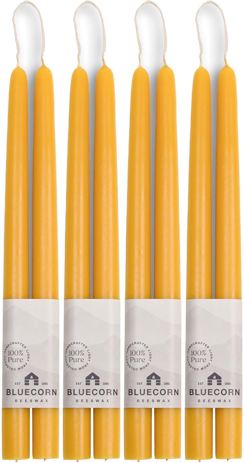 100% Pure Beeswax Taper Candles for Elegant Home Decor