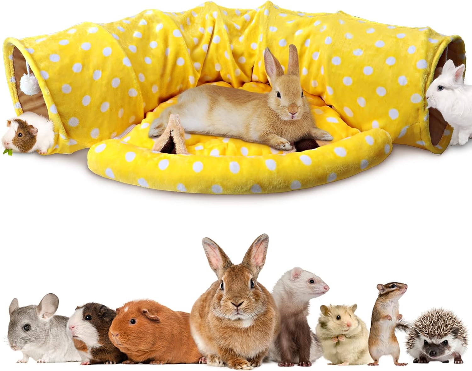 BWOGUE Bunny Tunnel Bed for Cats, Kittens, and Small Pets