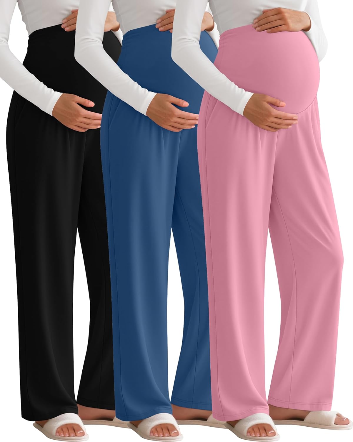 3 Pack Women's Maternity Pants for Comfort and Style