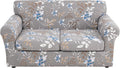 FUANGUI 3 Piece Stretch Sofa Covers for Loveseat with Floral Design