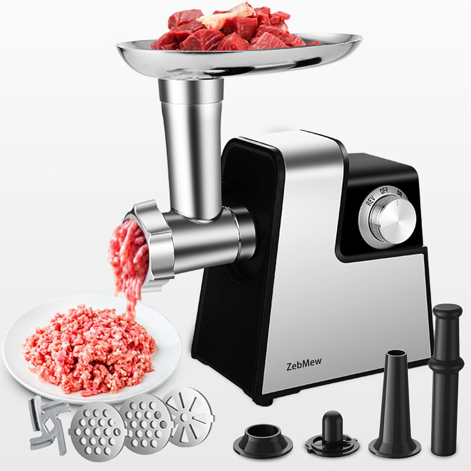 ZebMew Electric Meat Grinder - Powerful Home Kitchen Essential